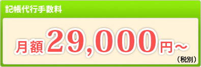 記帳代行手数料：月額24,000円〜(税別)